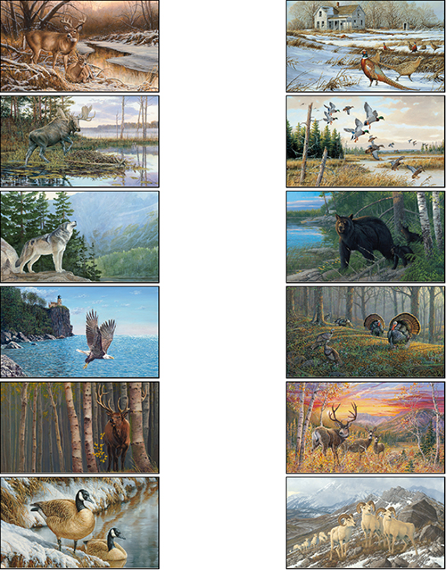 Wildlife Art Tin-Topped  Wall Calendar for 2023